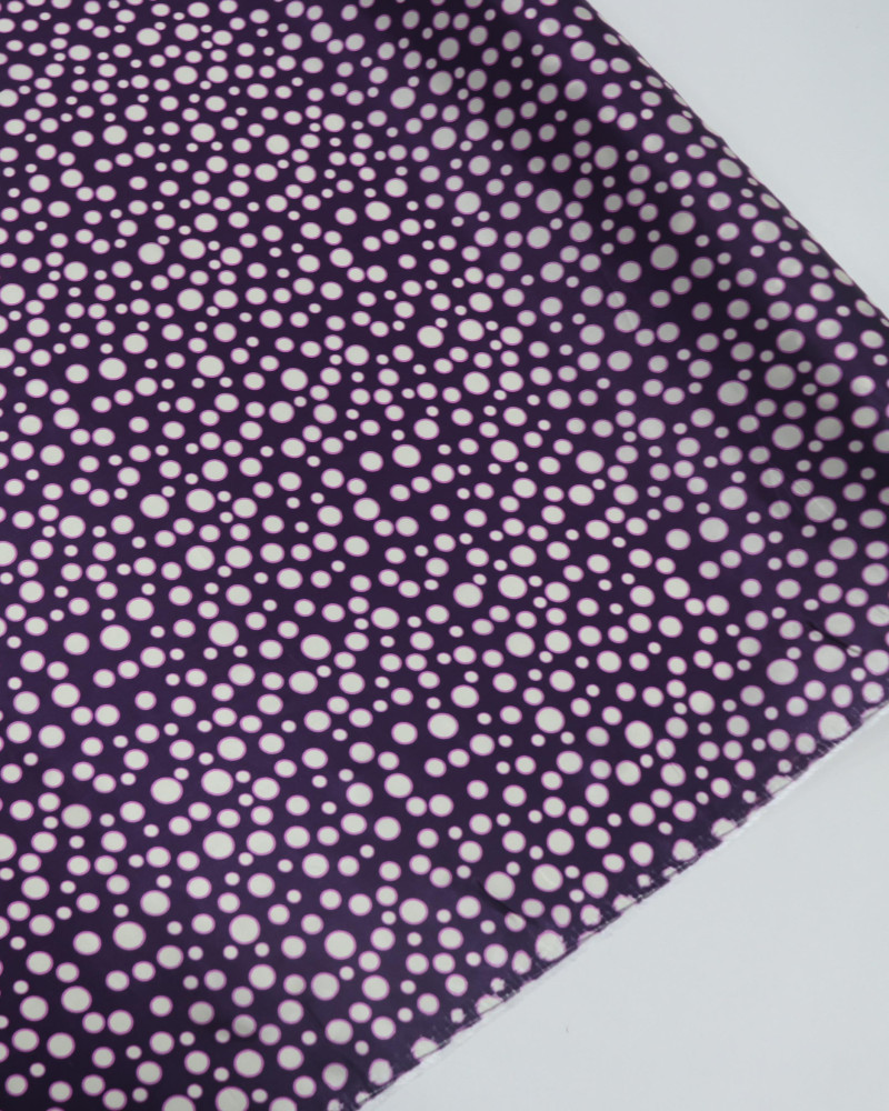 Tecido Viscose Acetinada Italiano Multi Poá Prata, Rosa e Roxo