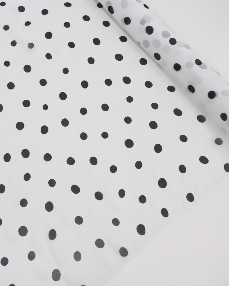 Tecido Crepe Chiffon Italiano Poá Irregular P/B