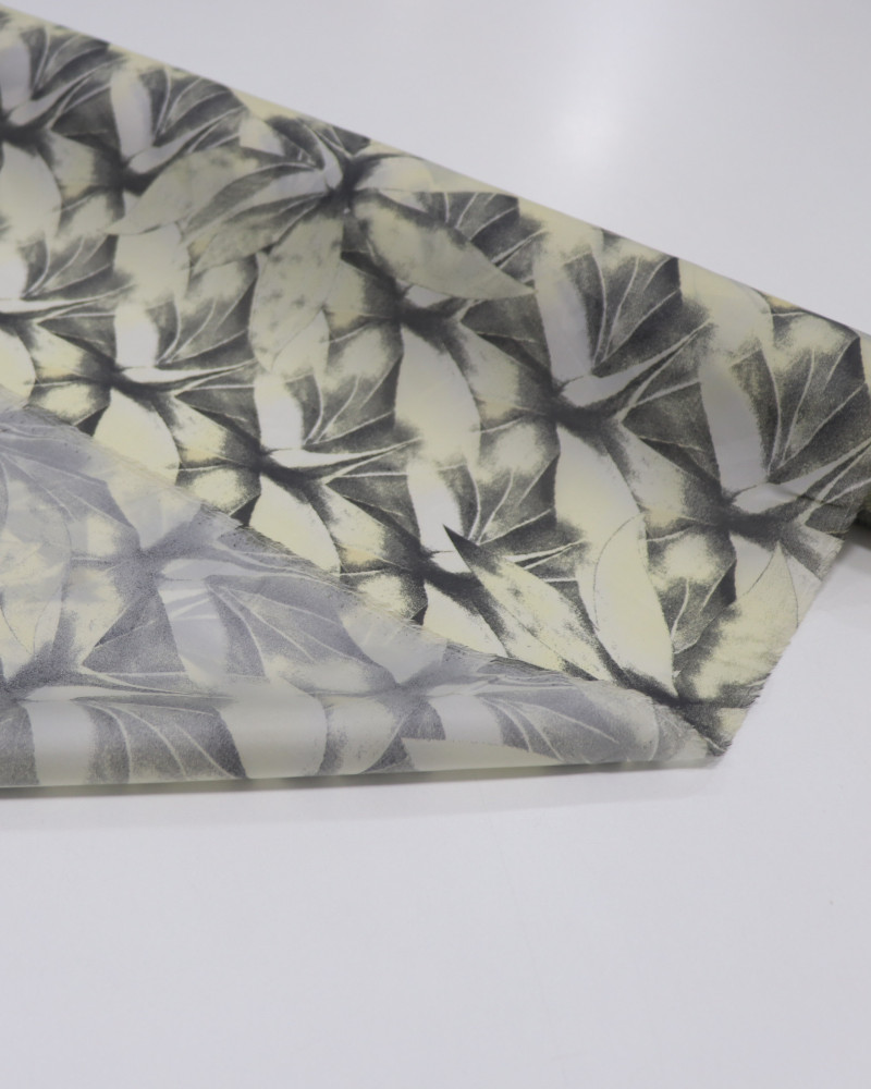 Tecido Cetim Italiano Multi Floral Amarelo Requinte e Cinza