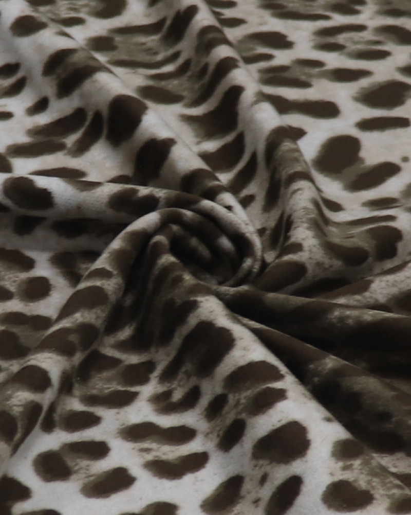 Tecido Suede Grosso Italiano Animal Print Tons de Marrom