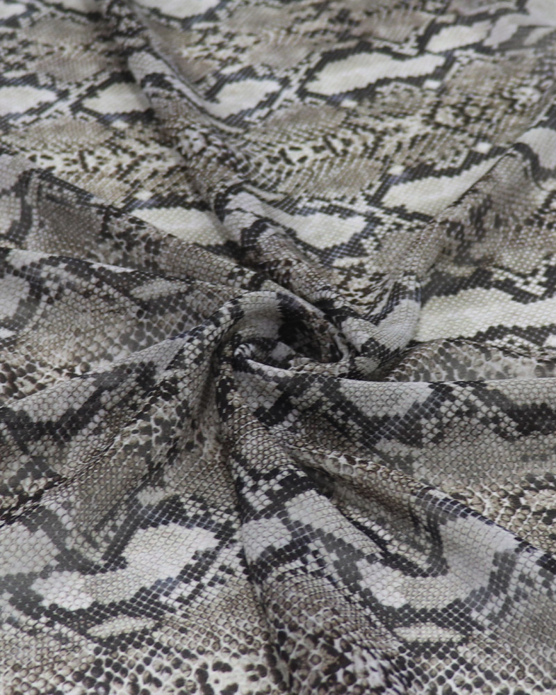 Tecido Crepe Chiffon Italiano Animal Print Pele de Cobra