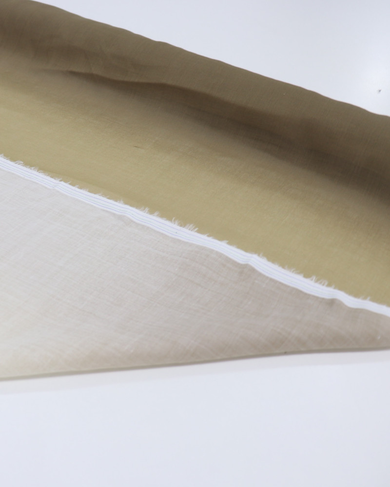 Tecido Cambraia de Linho Italiano Degradê Marrom, Creme e Rosa