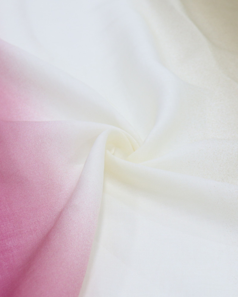 Tecido Cambraia de Linho Italiano Degradê Marrom, Creme e Rosa