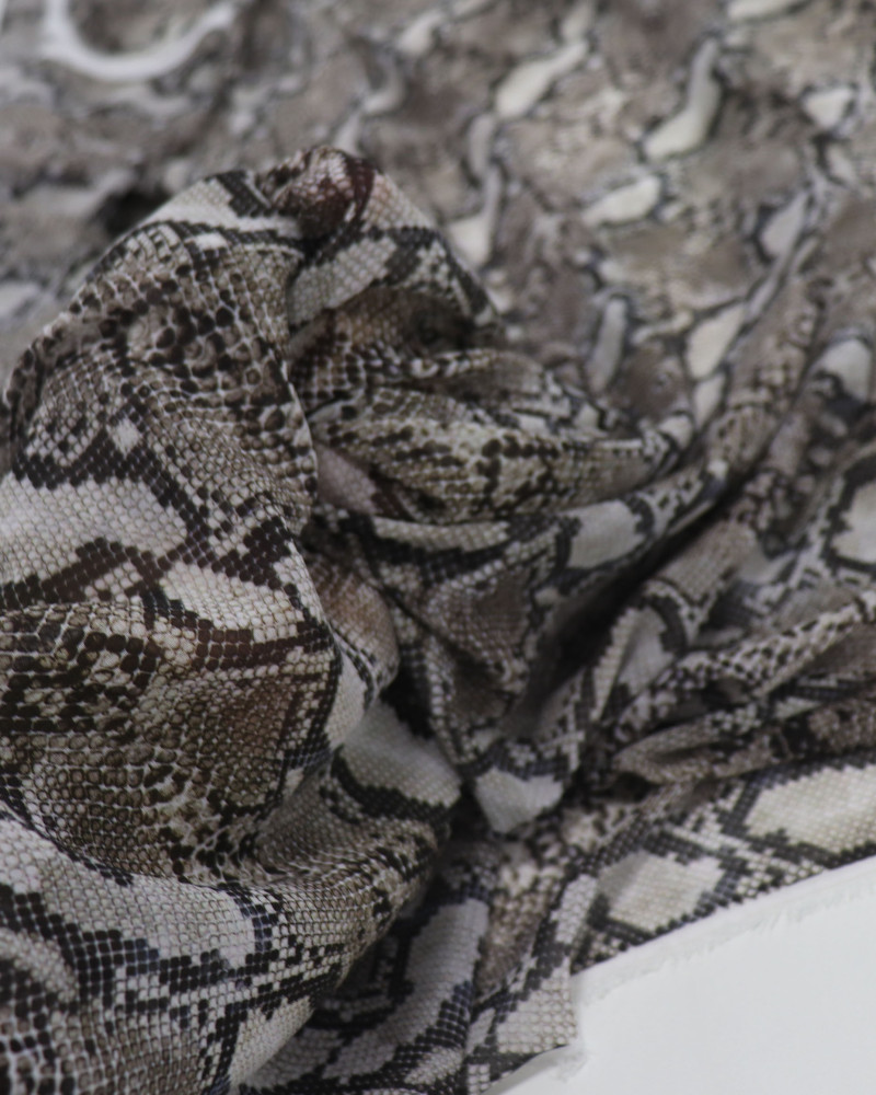 Tecido Crepe Chiffon Italiano Animal Print Pele de Cobra