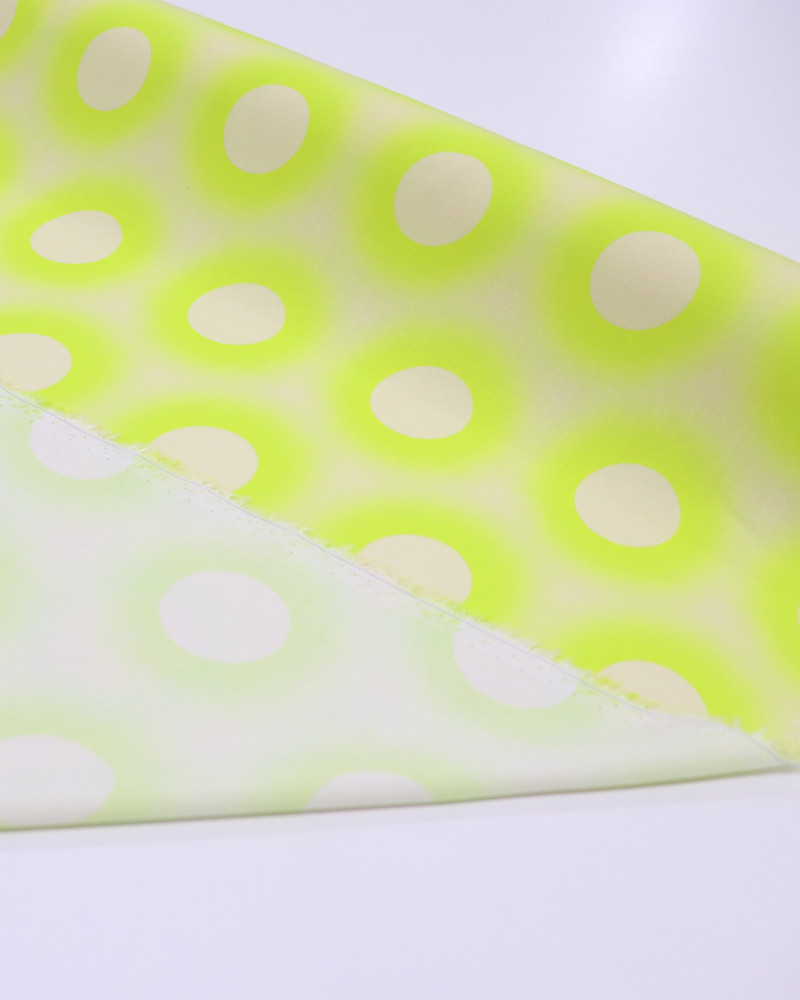 Tecido Viscose Italiano Anéis em Neon e Bege
