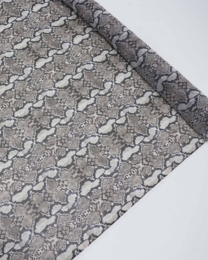 Tecido Crepe Chiffon Italiano Animal Print Pele de Cobra