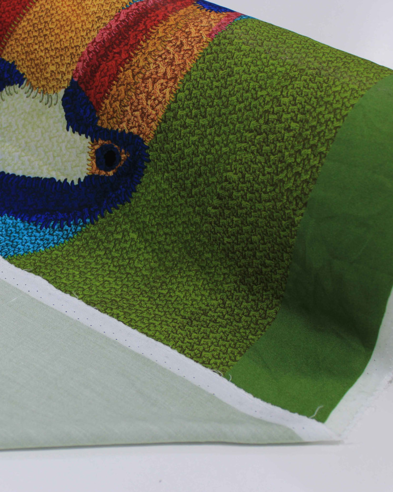 Tecido Viscose Premium Macro Artes Abstratas Colorido e Verde