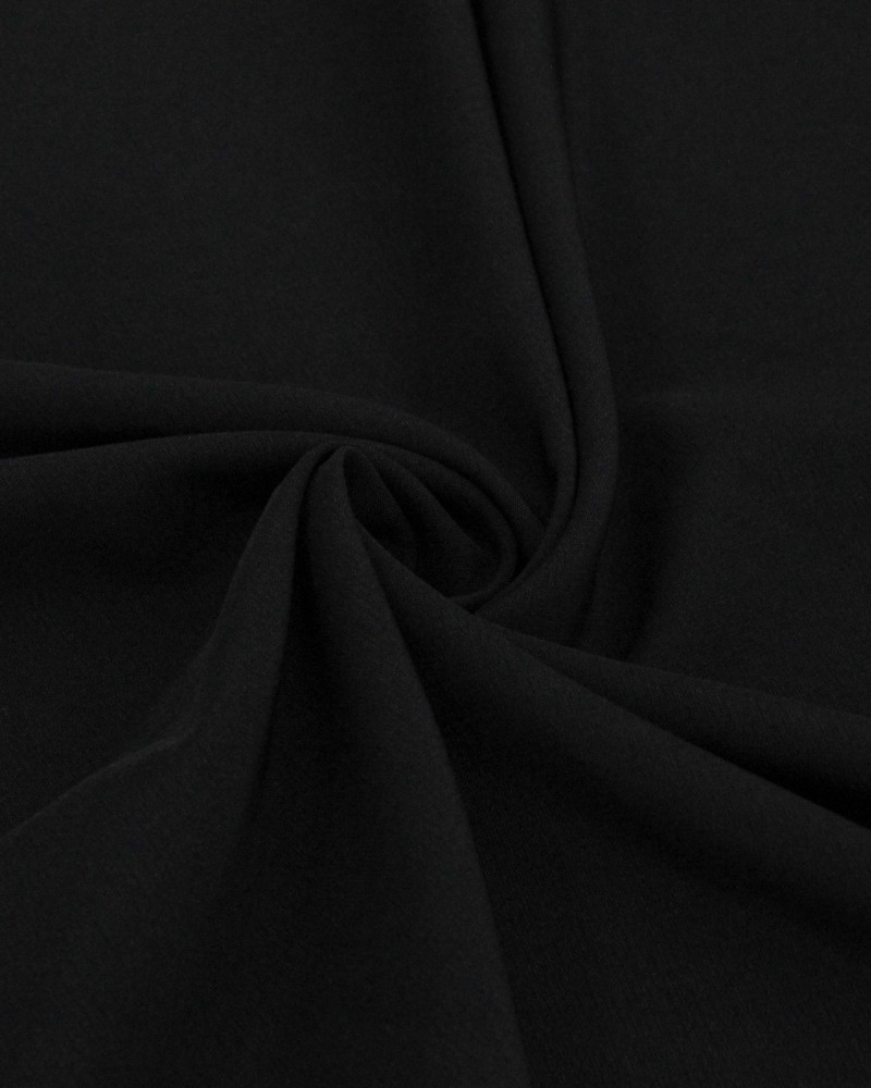 Tecido Crepe Texturizado com Elastano Preto