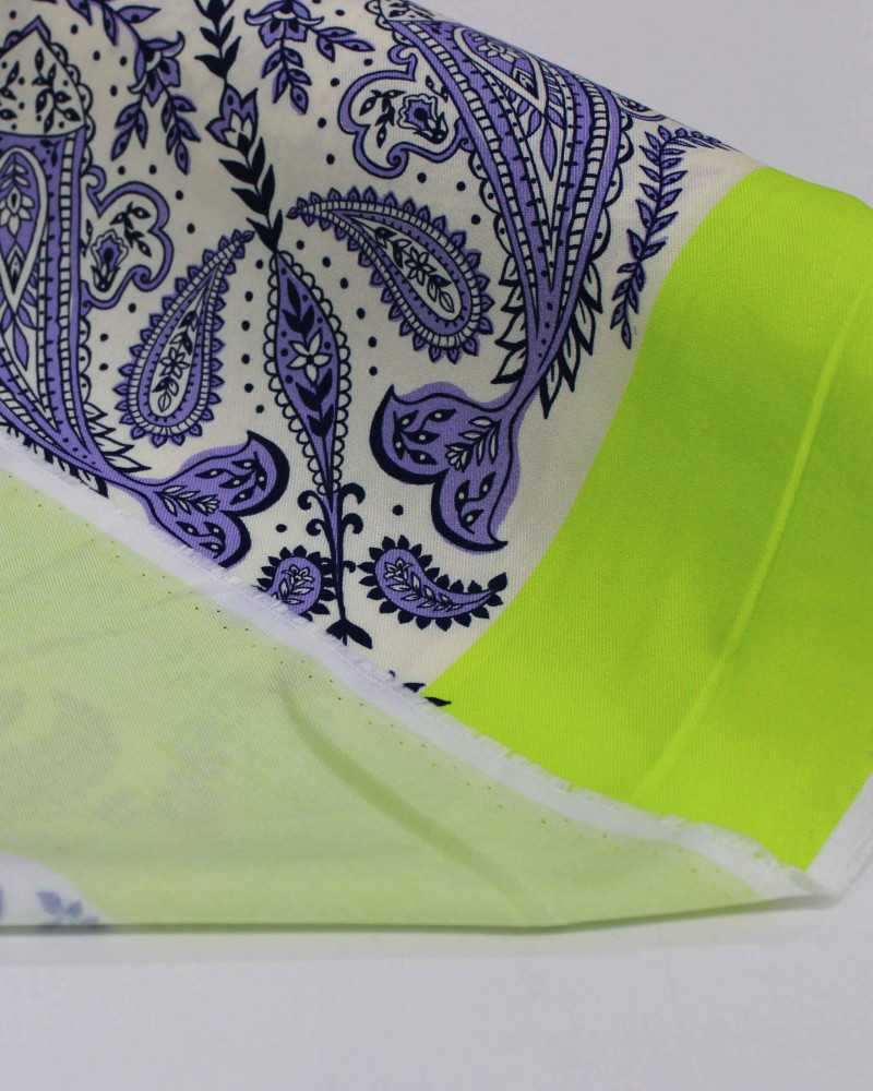 Tecido Viscose Sarjada Premium Cashmere em Recortes Verde, Azul e Creme