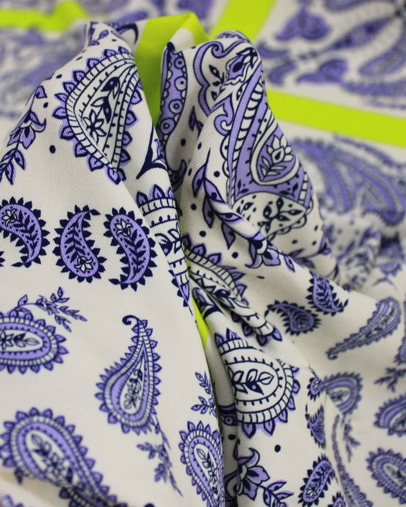 Tecido Viscose Sarjada Premium Cashmere em Recortes Verde, Azul e Creme