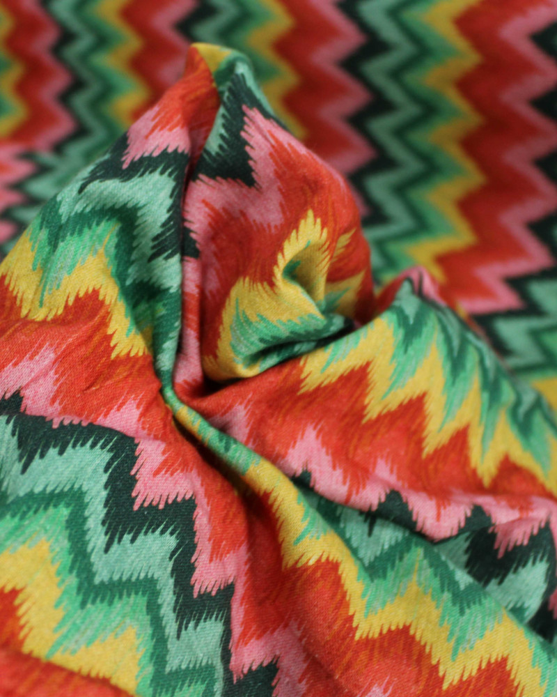 Tecido Linho Misto Premium Lisras em Chevron Colorido