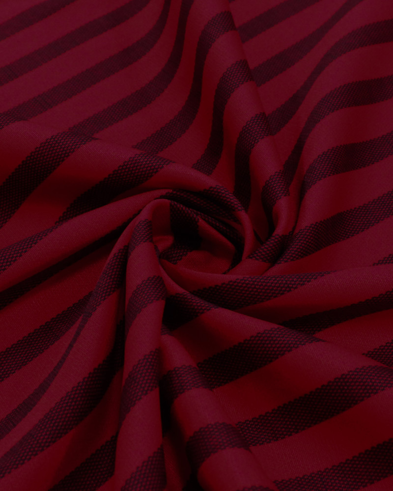 Tecido Micro Fibra Alfaiataria Listrado Preto e Vermelho