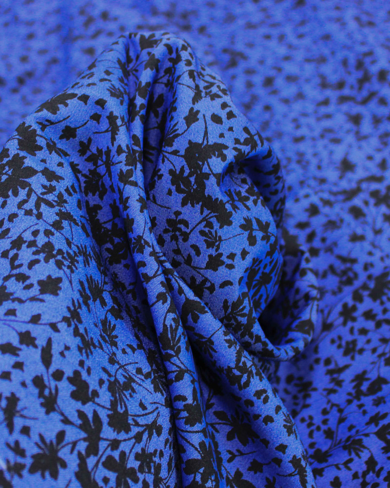 Tecido Tencel Micro Ramos Preto e Azul Marinho