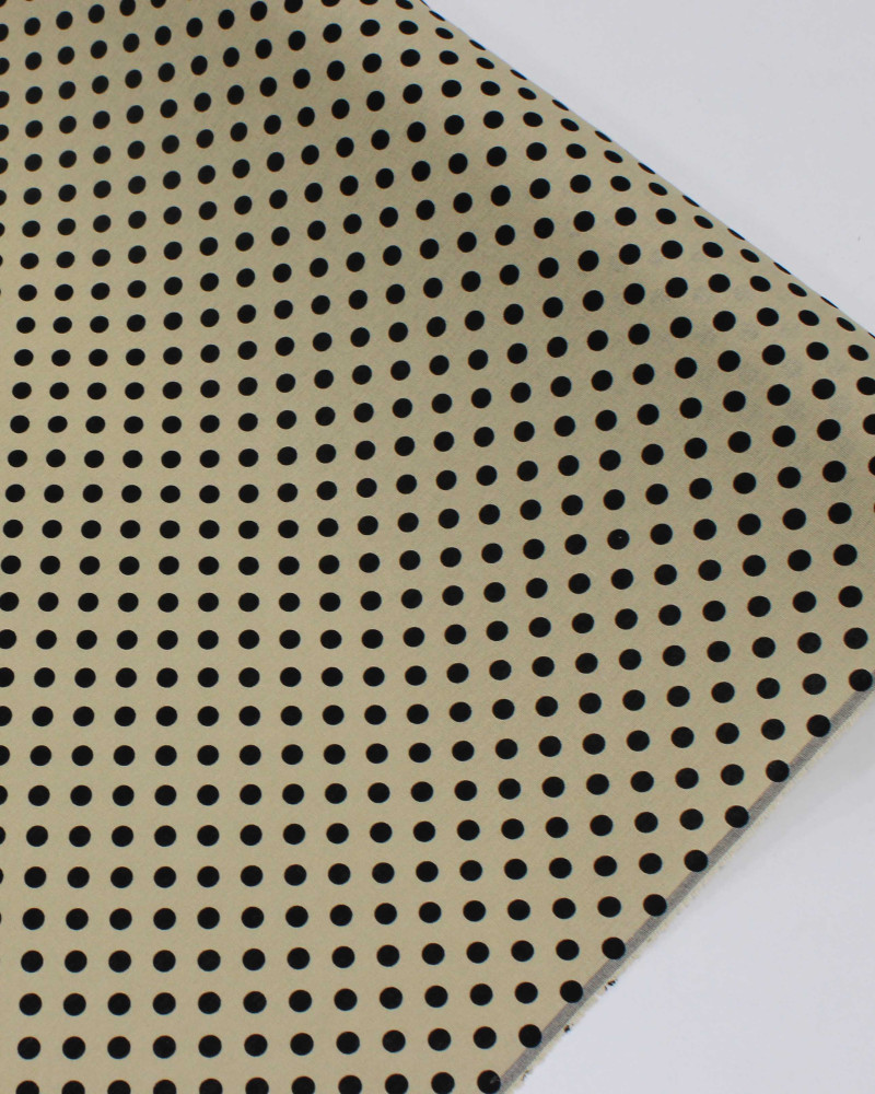 Tecido Linho Misto Poá Preto e Bege