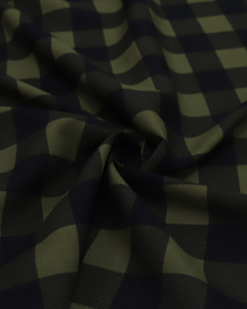 Tecido Viscose Quadriculado Preto e Verde