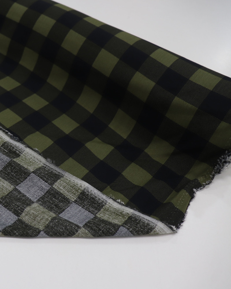 Tecido Viscose Quadriculado Preto e Verde