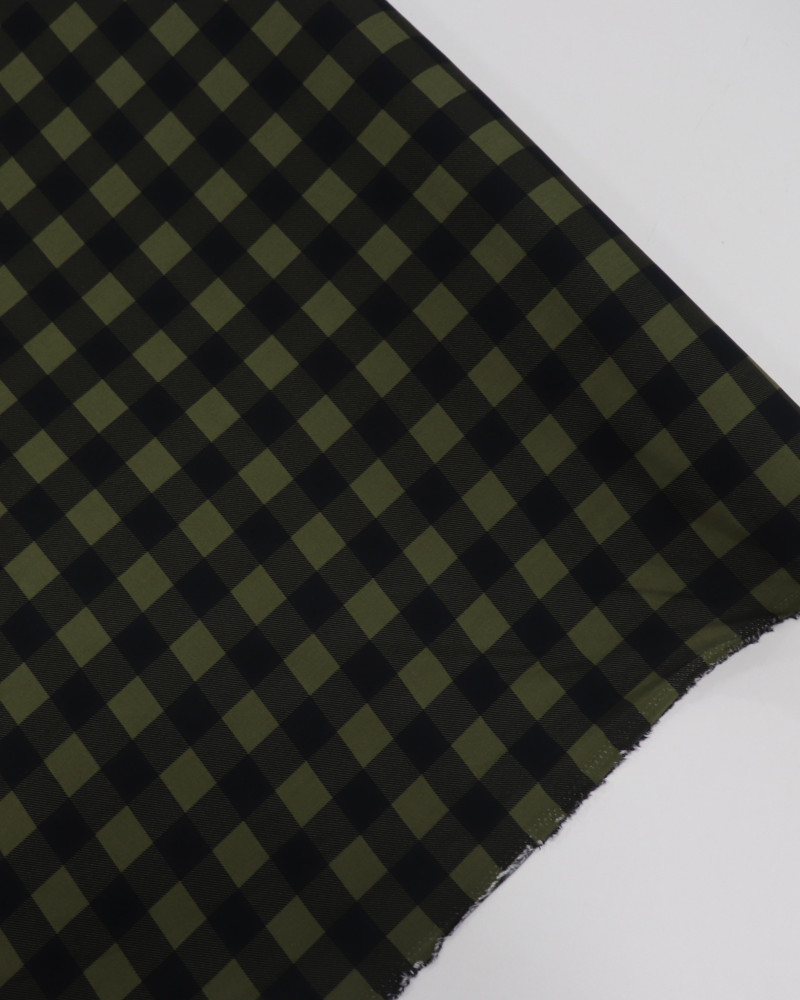 Tecido Viscose Quadriculado Preto e Verde