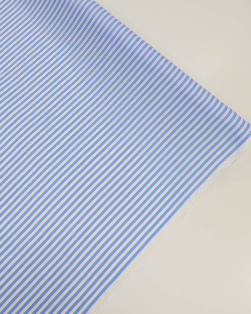 Tecido Viscose Texturizada Listrado Azul e Branco
