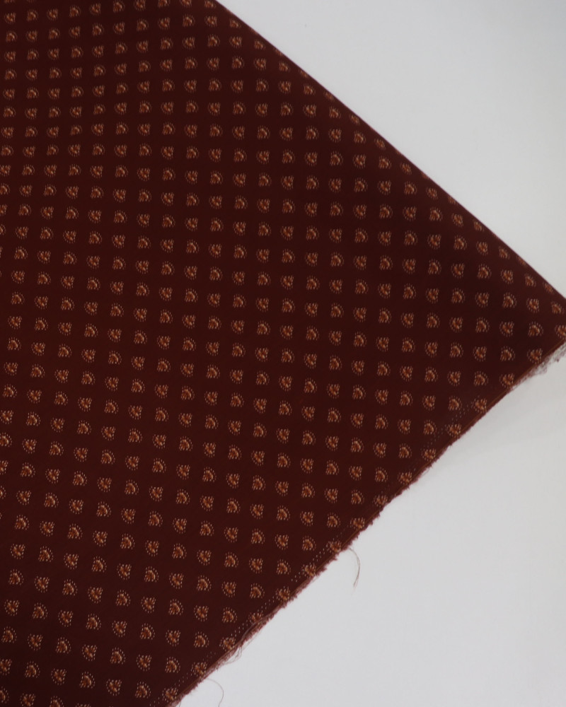 Tecido Viscose Texturizada Estampa Vintage Caramelo e Chocolate