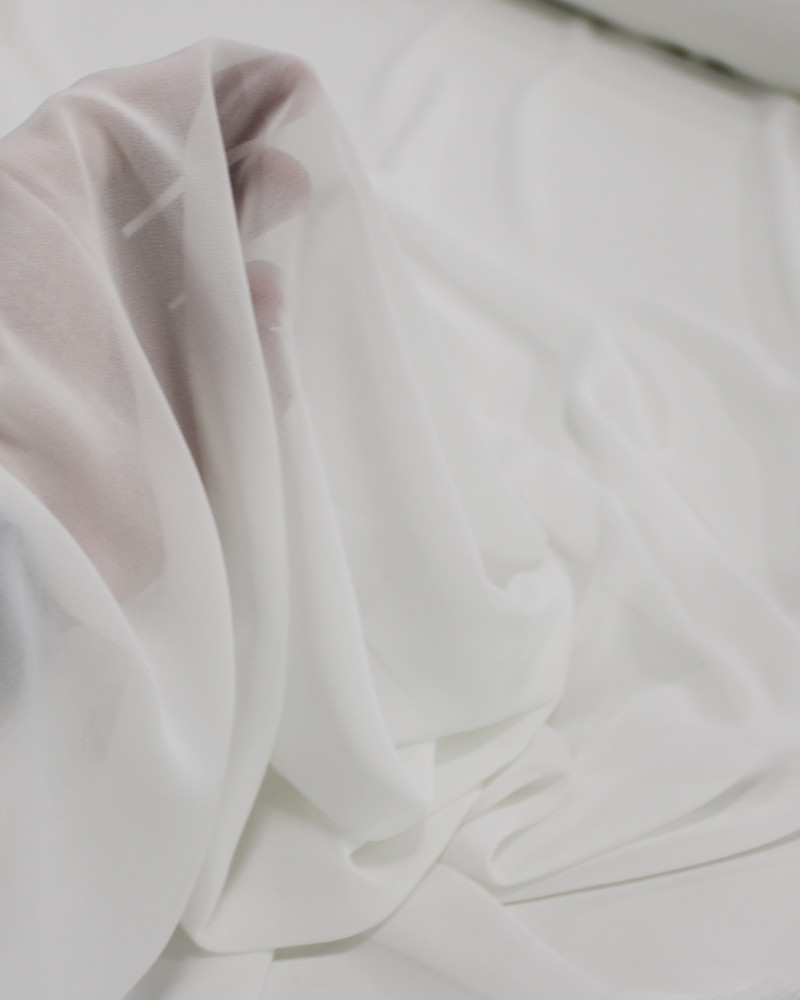 Tecido Crepe Chiffon Offwhite