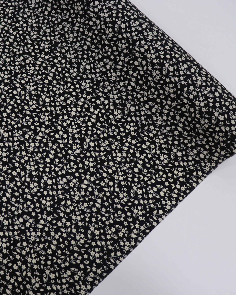 Tecido Viscose Liberty Creme e Preto