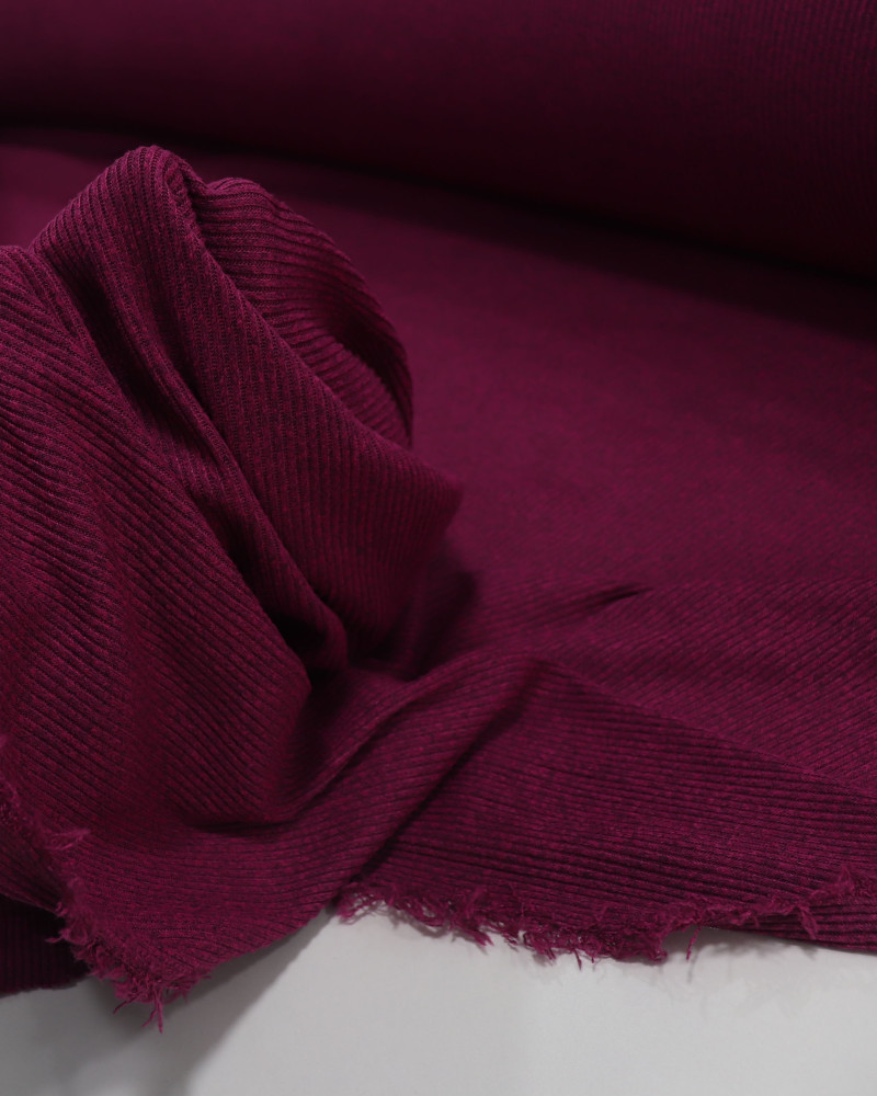 Tecido Malha Tricot Canelada Fúccia Mescla