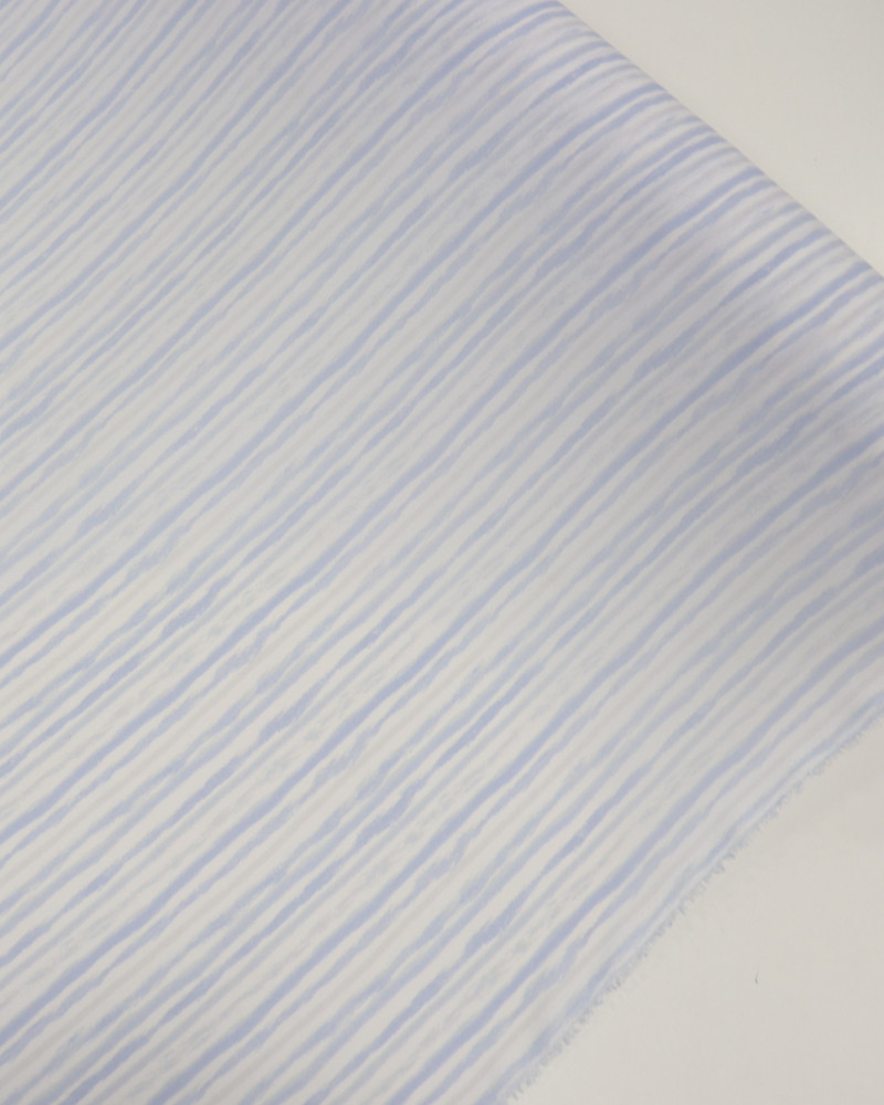 Tecido Crepe Koshibo Leve Listrado Tons de Azul