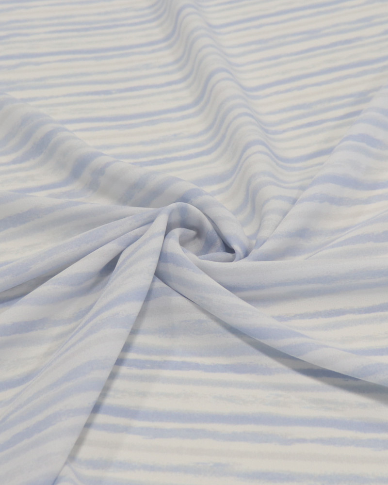 Tecido Crepe Koshibo Leve Listrado Tons de Azul