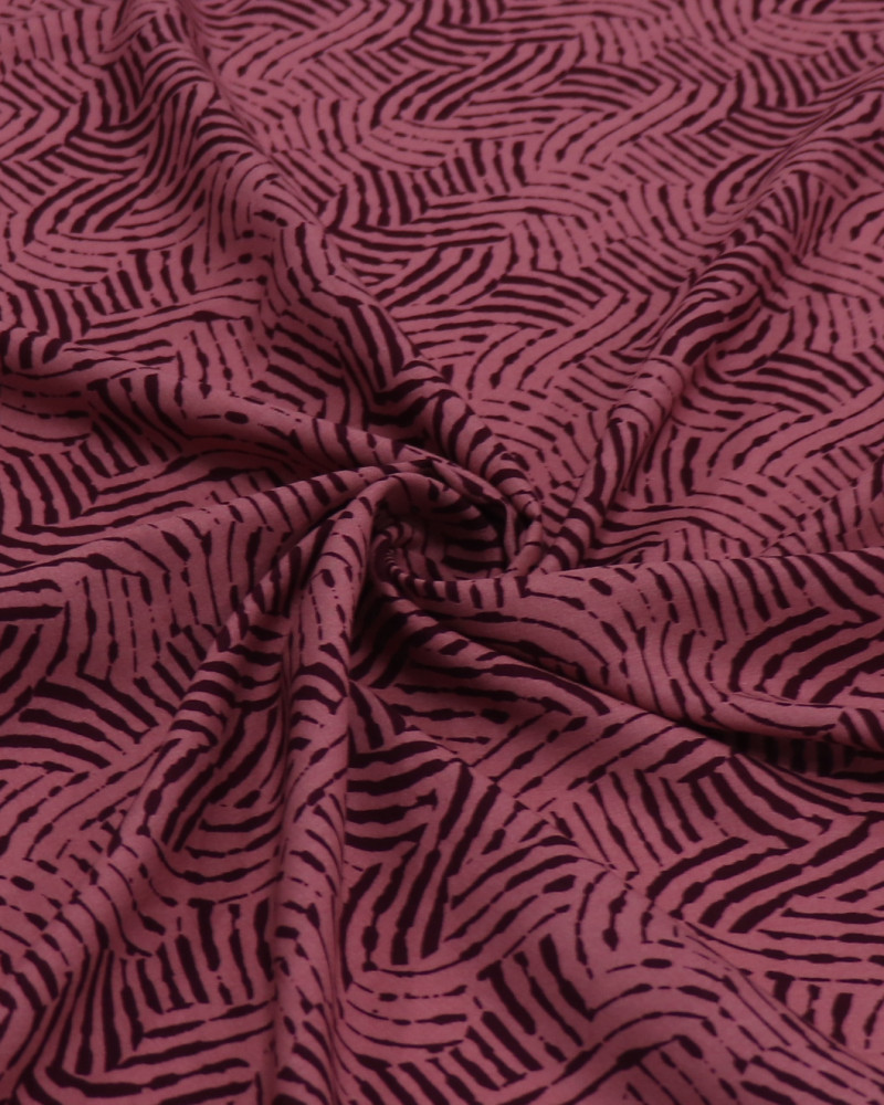 Tecido Viscose Estampa Digital Vinho e Rosa
