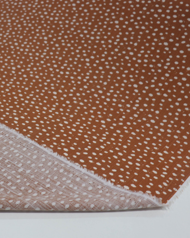 Tecido Viscose Texturizada Micro Pingos Creme e Argila
