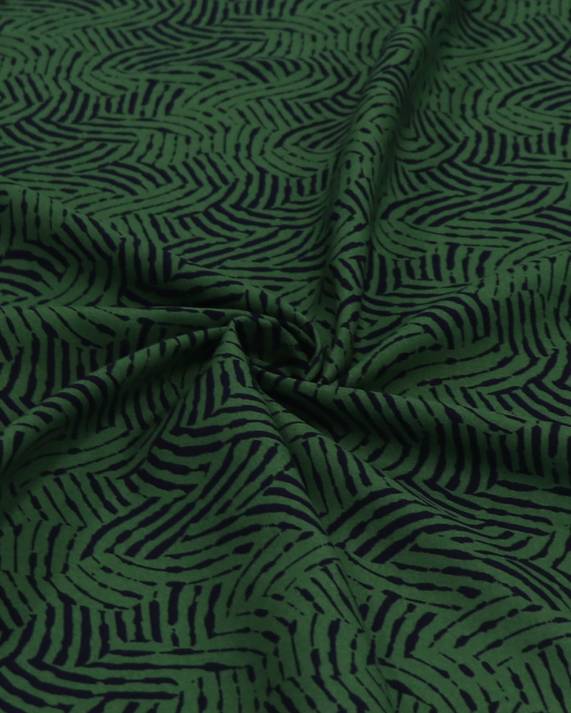 Tecido Viscose Estampa Digital Preto e Verde