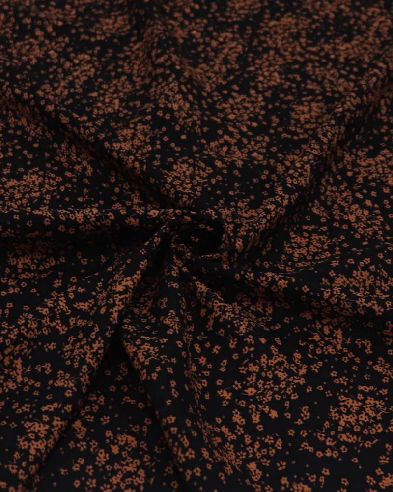 Tecido Viscose Micro Liberty Marrom e Preto