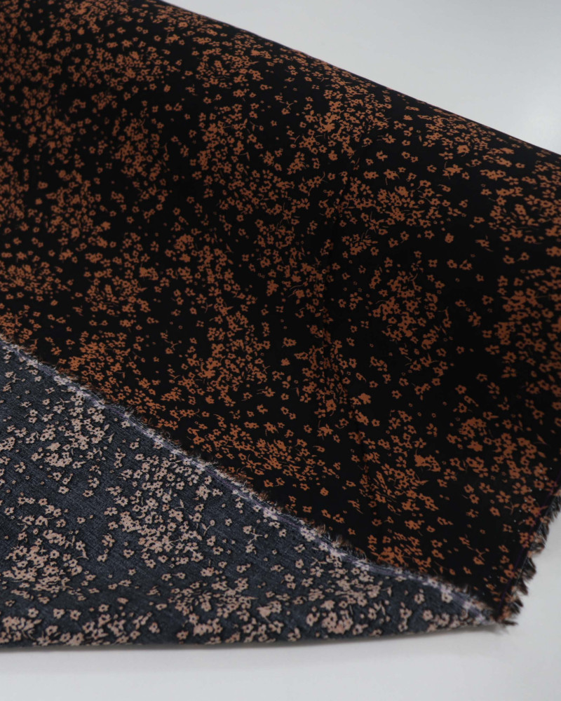 Tecido Viscose Micro Liberty Marrom e Preto