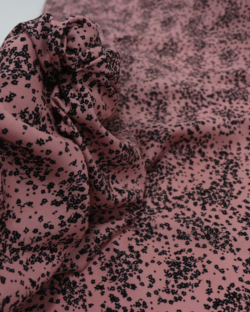Tecido Viscose Micro Liberty Preto e Rosé Envelhecido
