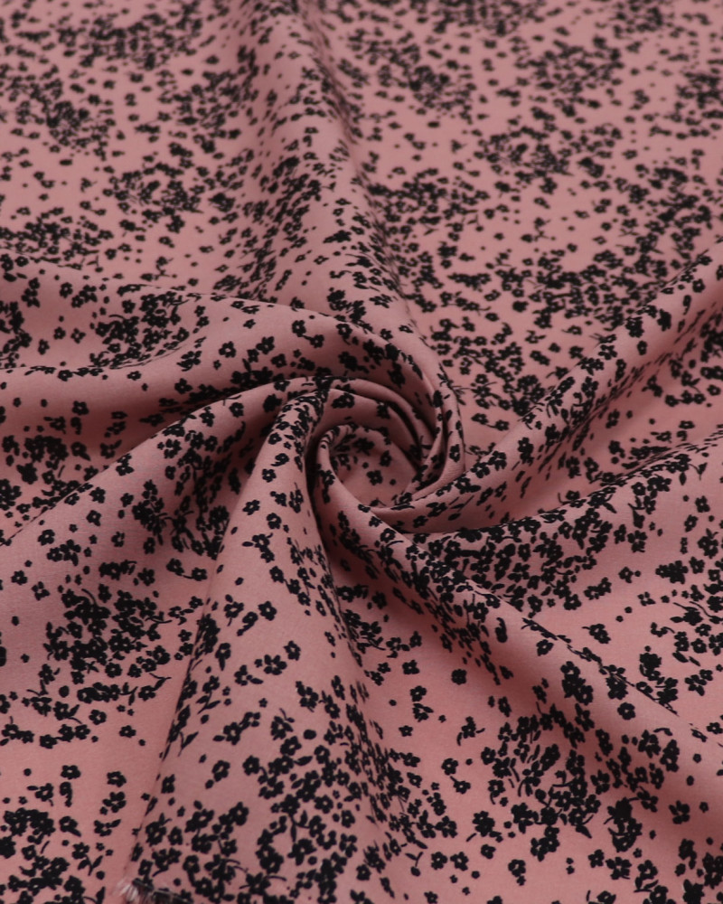 Tecido Viscose Micro Liberty Preto e Rosé Envelhecido