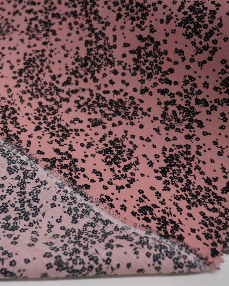 Tecido Viscose Micro Liberty Preto e Rosé Envelhecido