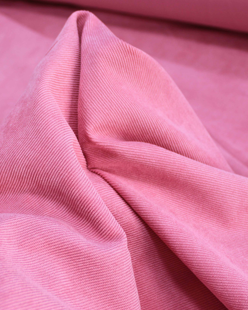 Tecido Veludo Micro Cotelê Rosa Iogurte