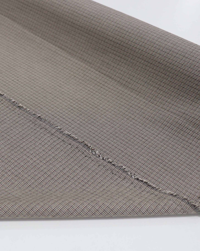 Tecido Crepe de Alfaiataria Italiano Micro Geométrico Tons Terrosos