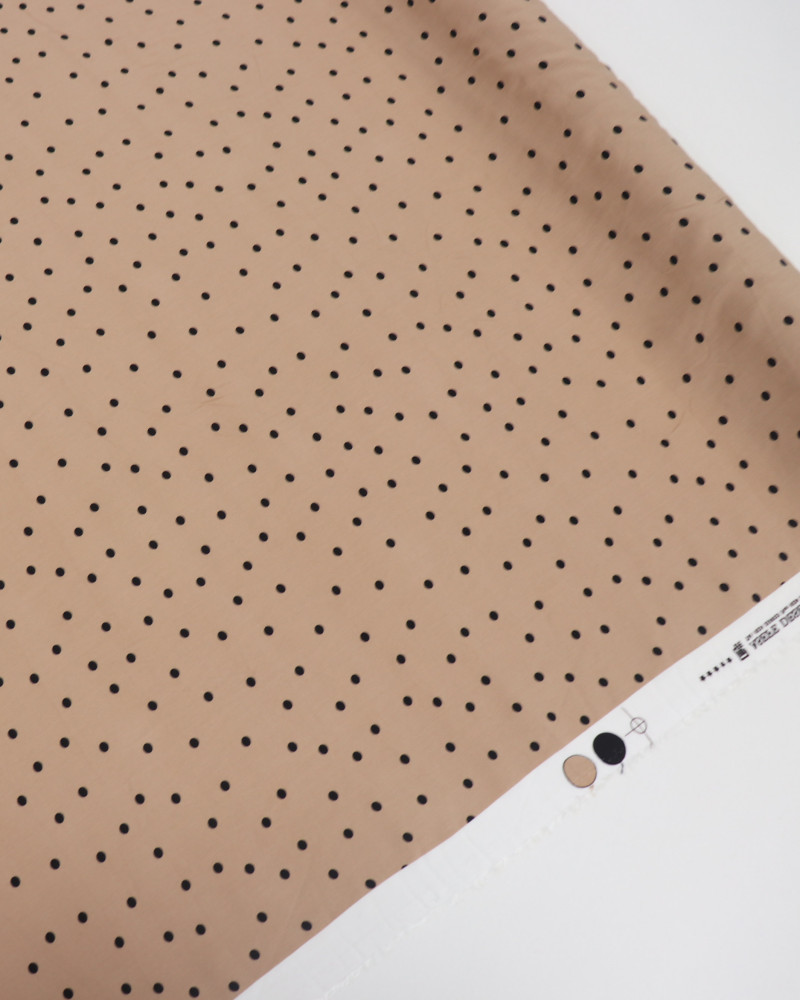 Tecido Viscose Italiano Micro Poá Preto e Nude