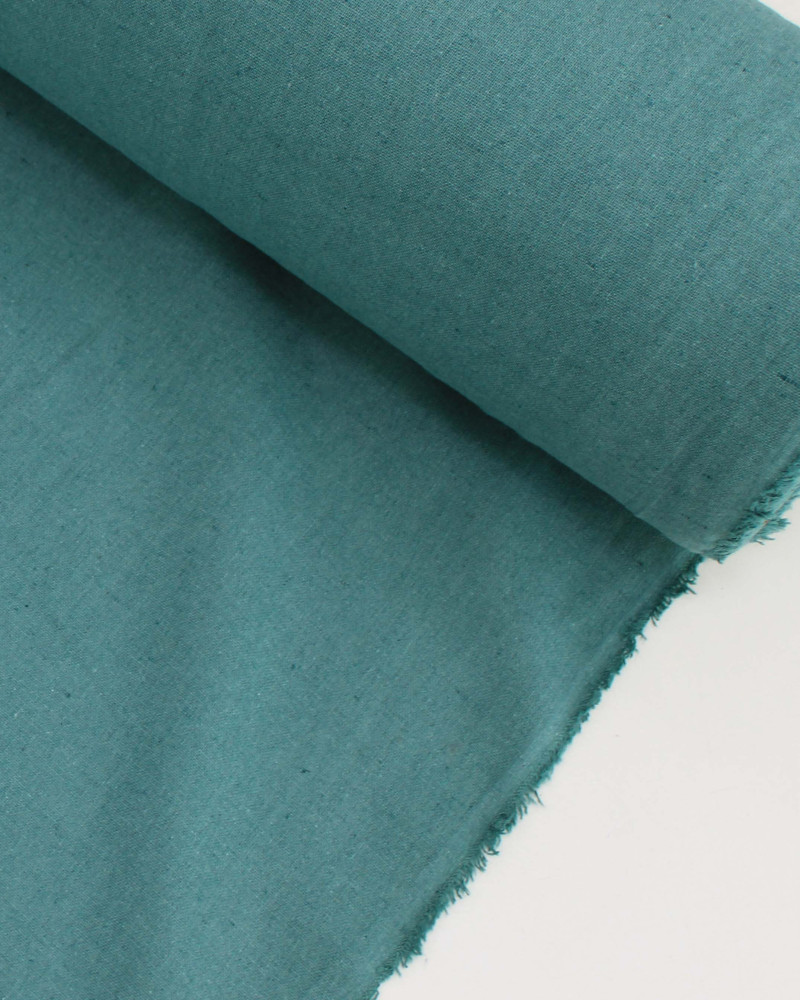 Tecido Linho Misto Rústico Verde Acinzentado