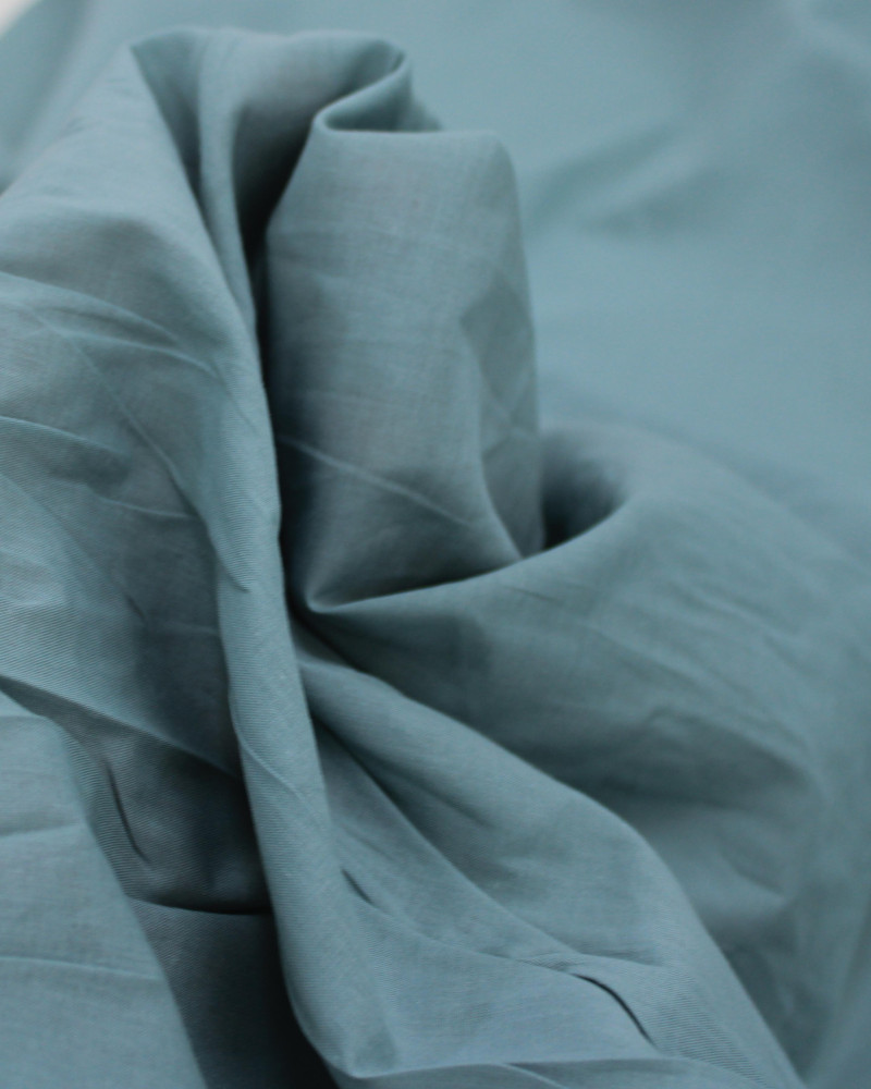 Tecido Cambraia de Algodão Azul Acinzentado