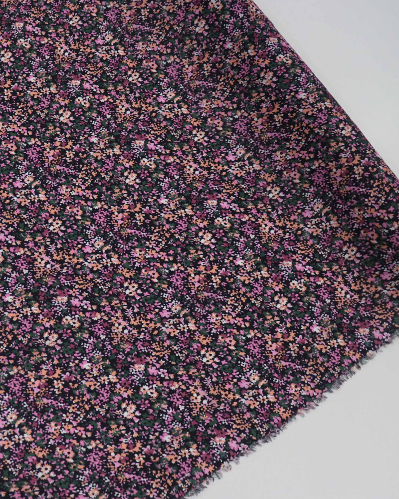 Tecido Viscose Fina Micro Liberty Colorido e Preto