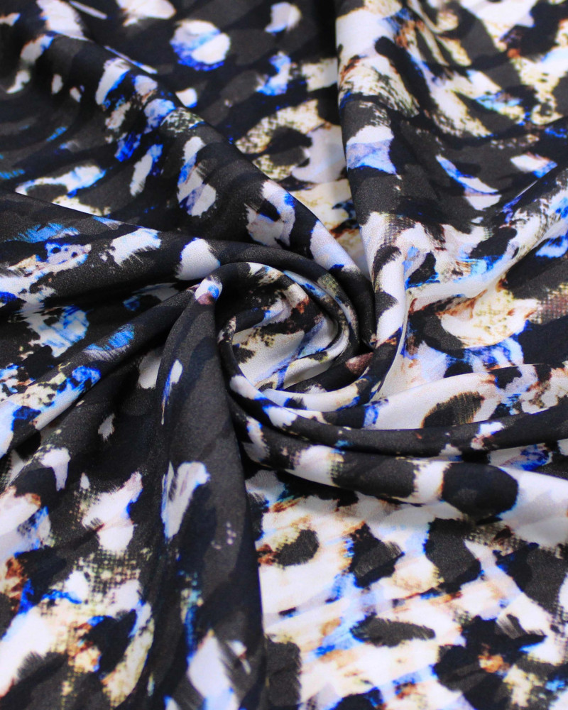 Tecido Crepe Silk Italiano Animal Print Abstrao Colorido