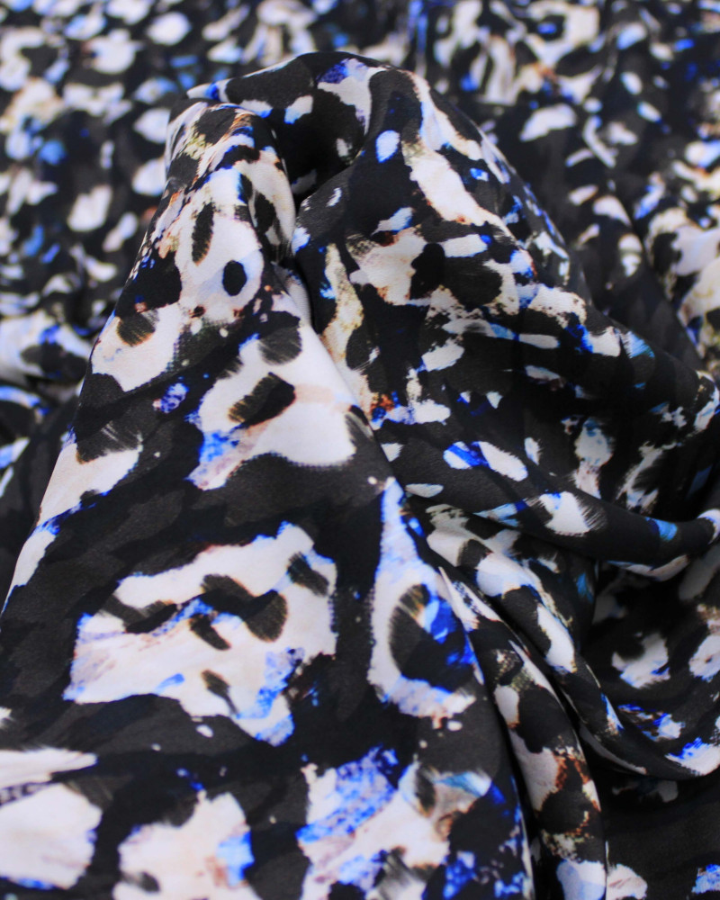 Tecido Crepe Silk Italiano Animal Print Abstrao Colorido