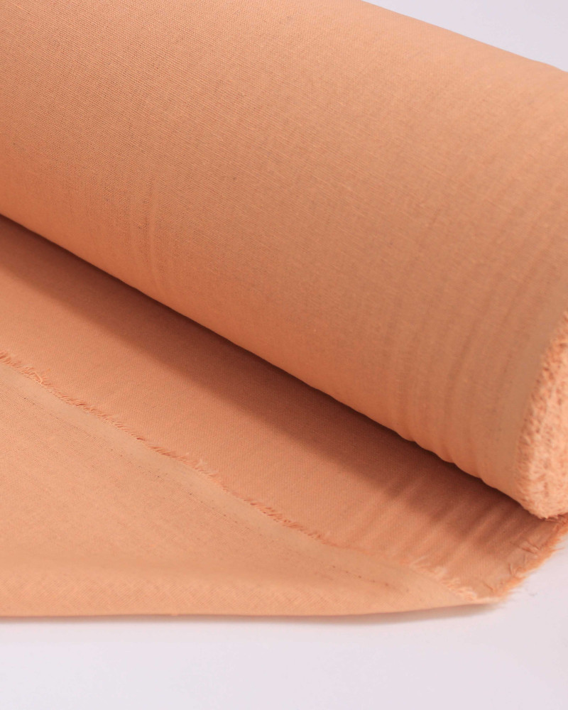 Tecido Linho Misto Rústico Laranja Estonado