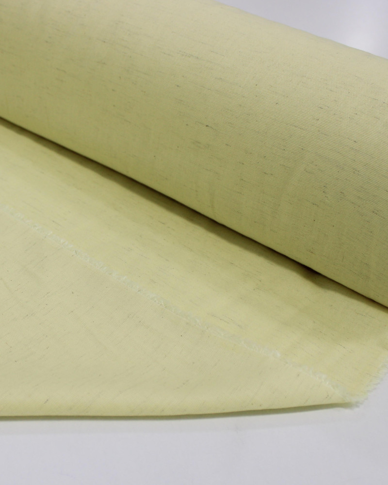 Tecido Linho Panama Leve Amarelo Manteiga
