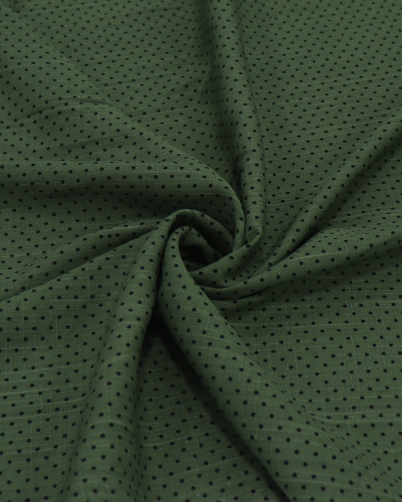 Tecido Viscose Texturizada Micro Poá Preto e Verde Militar
