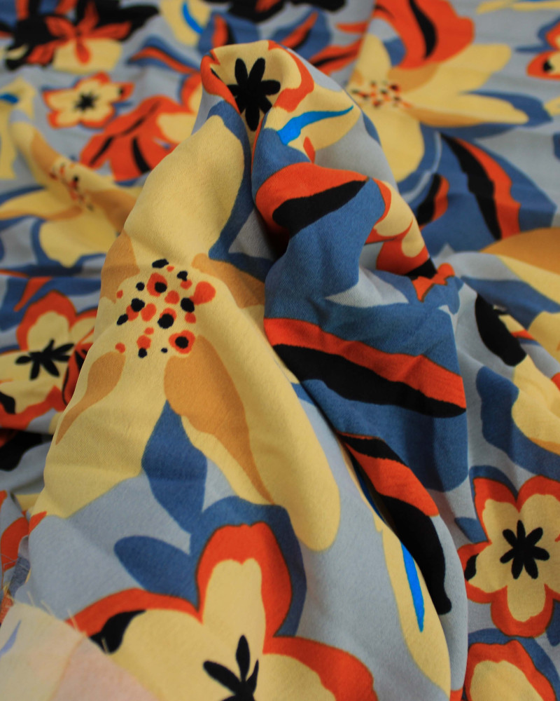 Tecido Crepe Koshibo Estampa Havaiana Colorido