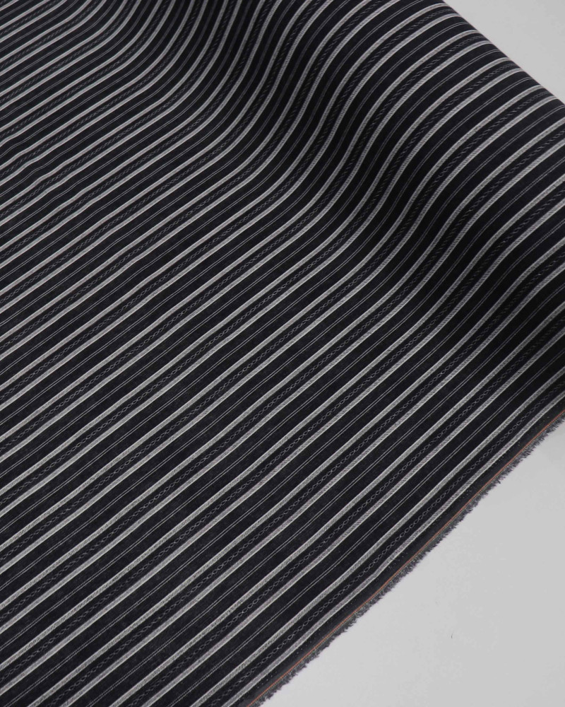 Tecido Linho Misto Estampado Cordas e Correntes Offwhite e Preto Mescla