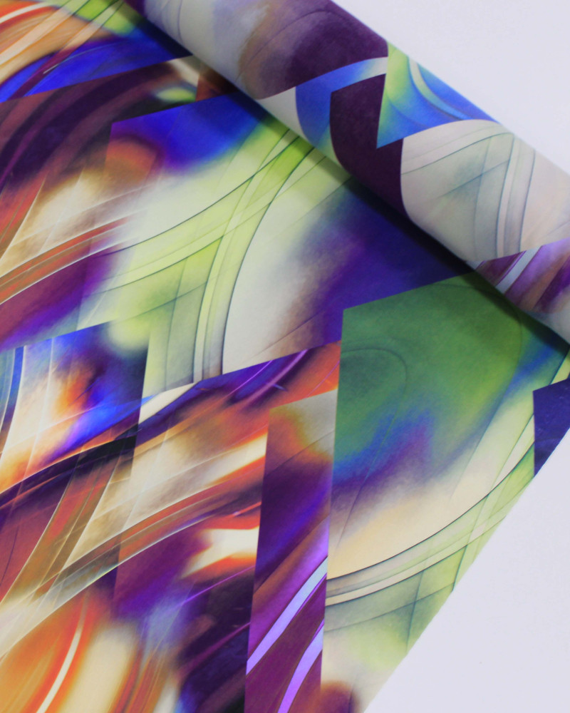 Tecido Tactel Fino Arte Abstrata Colorido